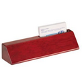 8.5" Red Piano Finish Desk Wedge w/ Business Card Holder